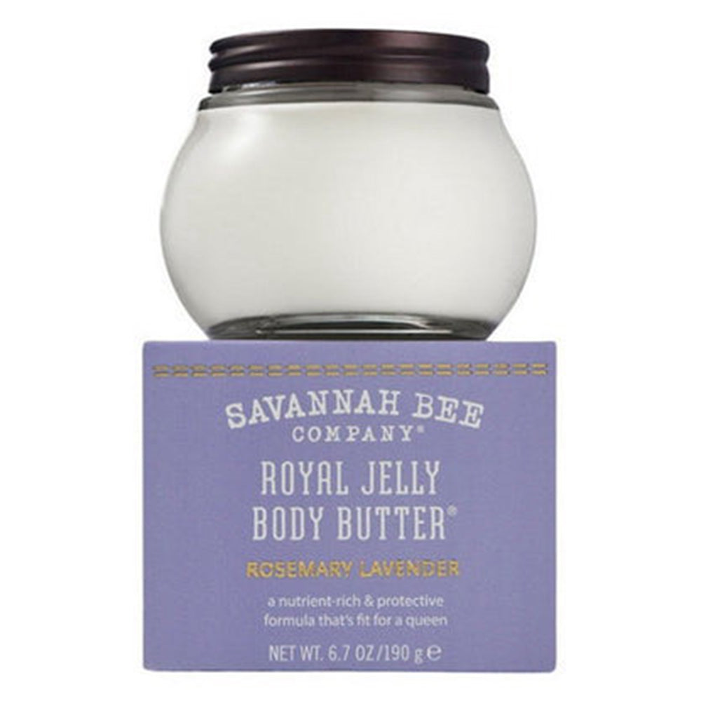 Savannah Bee Royal Jelly Body Butter with Rosemary Lavender for Hydration and Skin Nourishment 6.7Oz (190g)